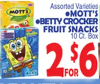 Bravo Supermarkets MOTT'S, BETTY CROCKER FRUIT SNACKS offer