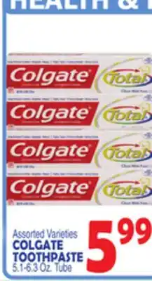 Bravo Supermarkets COLGATE TOOTHPASTE offer