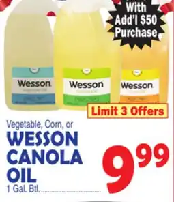 Bravo Supermarkets WESSON CANOLA OIL offer