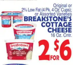 Bravo Supermarkets BREAKSTONE'S COTTAGE CHEESE 16 Oz. Cntr offer