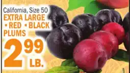 Bravo Supermarkets EXTRA LARGE •RED •BLACK PLUMS offer