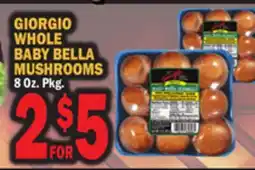 Bravo Supermarkets GIORGIO WHOLE BABY BELLA MUSHROOMS offer