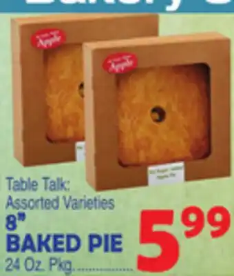 Bravo Supermarkets TABLE TALK 8 BAKED PIE offer