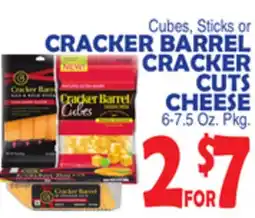 Bravo Supermarkets CRACKER BARREL CUBES, STICKS OR CRACKER CUTS CHEESE offer
