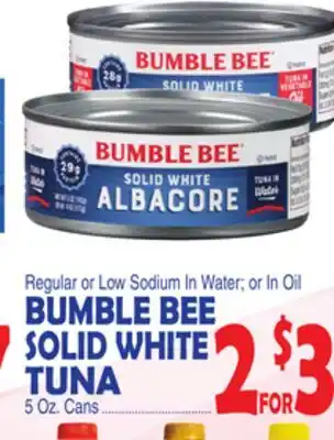 Bravo Supermarkets BUMBLE BEE SOLID WHITE TUNA offer