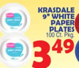 Bravo Supermarkets KRASDALE 9 WHITE PAPER PLATES offer