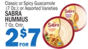 Bravo Supermarkets SABRA HUMMUS 7 Oz. Cntr offer