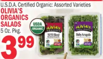 Bravo Supermarkets OLIVIA'S ORGANICS SALADS offer