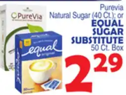 Bravo Supermarkets EQUAL SUGAR SUBSTITUTE 50 Ct. Box offer