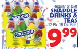 Bravo Supermarkets SNAPPLE DRINKS & TEAS offer