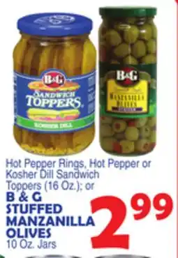 Bravo Supermarkets B & G STUFFED MANZANILLA OLIVES 10 Oz. Jars offer
