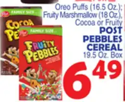 Bravo Supermarkets POST PEBBLES CEREAL offer