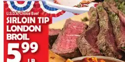 Bravo Supermarkets SIRLOIN TIP LONDON BROIL offer
