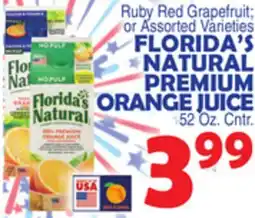 Bravo Supermarkets FLORIDA'S NATURAL PREMIUM ORANGE JUICE offer
