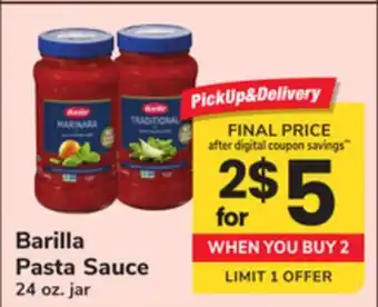 ACME Barilla Pasta Sauce offer