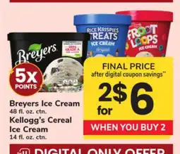 ACME Breyers Ice Cream 48 fl. oz. ctn. Kellogg's Cereal Ice Cream 14 fl. oz. ctn offer
