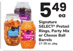 ACME Signature SELECT Pretzel Rings, Party Mix or Cheese Ball Barrels offer