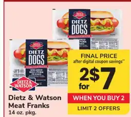 ACME Dietz & Watson Meat Franks offer