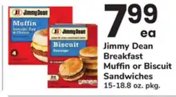 ACME Jimmy Dean Breakfast Muffin or Biscuit Sandwiches offer
