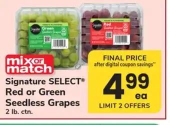 ACME Signature SELECT Red or Green Seedless Grapes offer