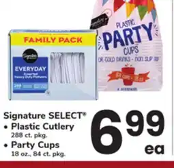 ACME Signature SELECT Plastic Cutlery 288 ct. pkg., Party Cups 18 oz., 84 ct. pkg offer