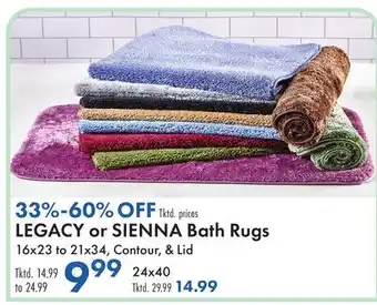 Boscov's LEGACY or SIENNA Bath Rugs offer