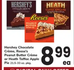 ACME Hershey Chocolate Crème, Reese's Peanut Butter Crème or Heath Toffee Apple Pie offer