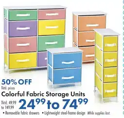 Boscov's Colorful Fabric Storage Units offer