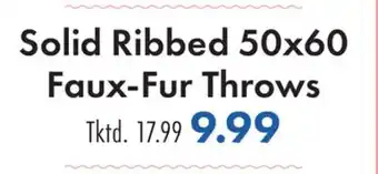 Boscov's Solid Ribbed 50x60 Faux-Fur Throws offer