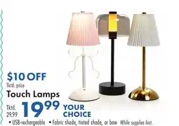 Boscov's Touch Lamps offer