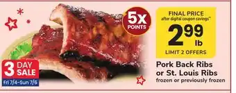 ACME Pork Back Ribs or St. Louis Ribs offer