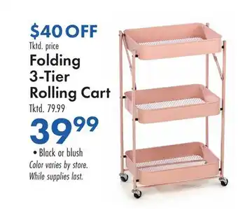 Boscov's Folding 3-Tier Rolling Cart offer