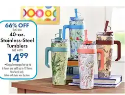 Boscov's 40-oz. Stainless-Steel Tumblers offer