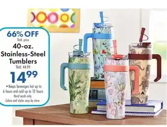 Boscov's 40-oz. Stainless-Steel Tumblers offer
