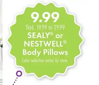 Boscov's SEALY or NESTWELL Body Pillows offer