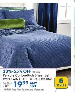Boscov's Percale Cotton-Rich Sheet Set offer