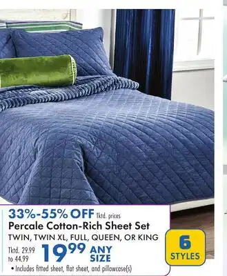 Boscov's Percale Cotton-Rich Sheet Set offer