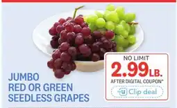 Kings Food Markets JUMBO RED OR GREEN SEEDLESS GRAPES offer