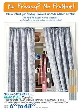 Boscov's ALMOST ALL Curtains offer