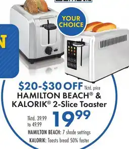 Boscov's HAMILTON BEACH & KALORIK 2-Slice Toaster offer