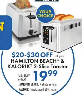 Boscov's HAMILTON BEACH & KALORIK 2-Slice Toaster offer