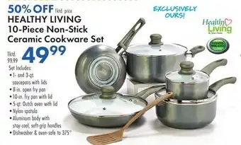 Boscov's HEALTHY LIVING 10-Piece Non-Stick Ceramic Cookware Set offer