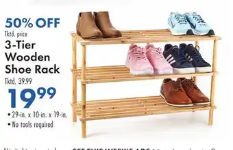Boscov's 3-Tier Wooden Shoe Rack offer