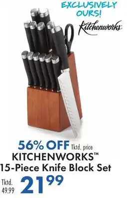 Boscov's KITCHENWORKS 15-Piece Knife Block Set offer
