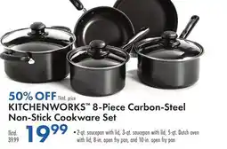 Boscov's KITCHENWORKS 8-Piece Carbon-Steel Non-Stick Cookware Set offer