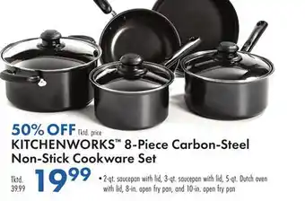 Boscov's KITCHENWORKS 8-Piece Carbon-Steel Non-Stick Cookware Set offer