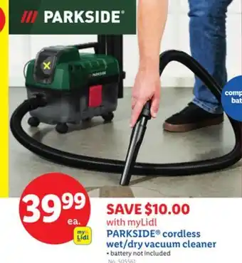 Lidl PARKSIDE cordless wet/dry vacuum cleaner offer