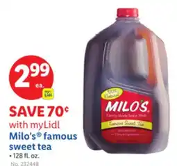 Lidl Milo's famous sweet tea offer