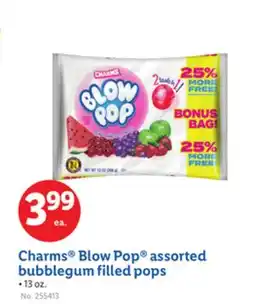 Lidl Charms Blow Pop assorted bubblegum filled pops offer