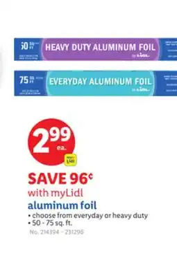 Lidl myLidl aluminum foil offer